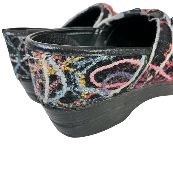 DANSKO Confetti Wool Multi-Colored Clogs Black Scribble Professional Shoes sz 38 - Picture 5 of 16